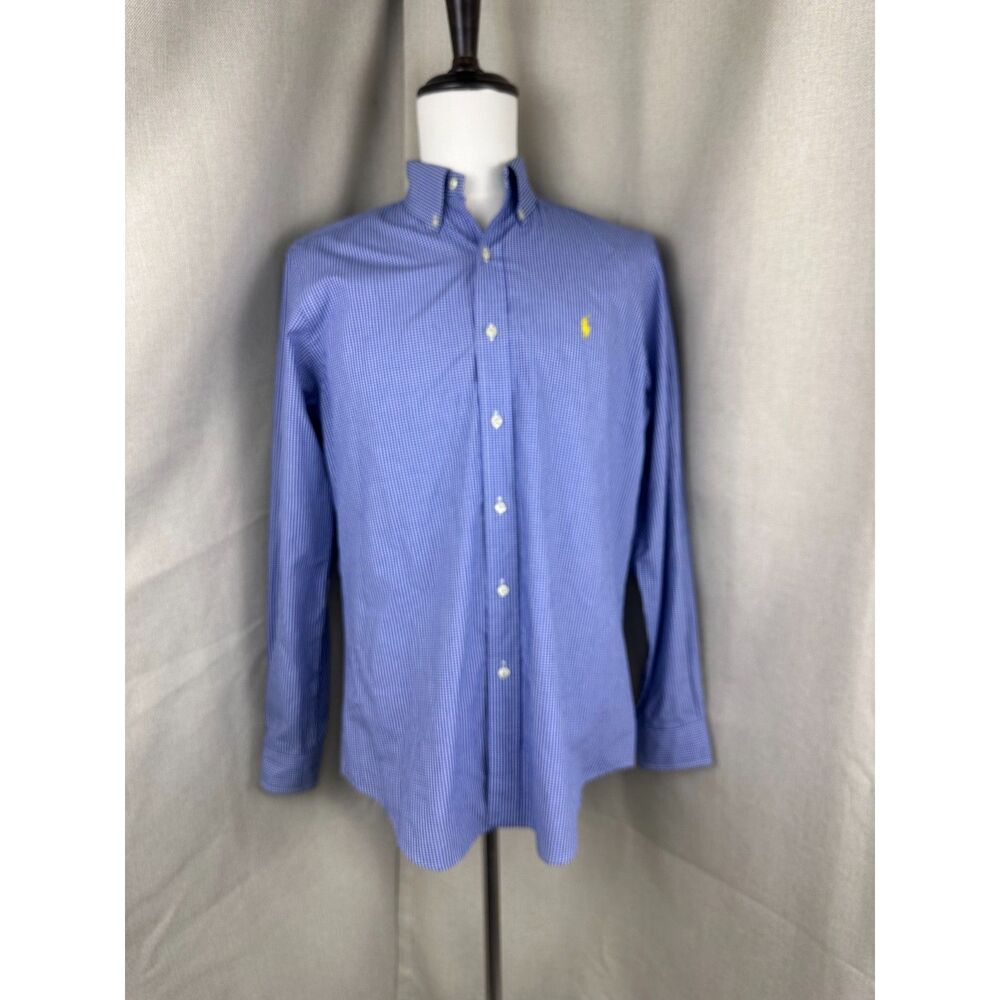 Polo Ralph Lauren Blue & White Gingham Button-Down Shirt - Size Medium